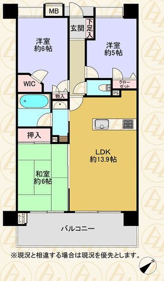 エレガンスステージ久米川マンション(3LDK) 3階の内観