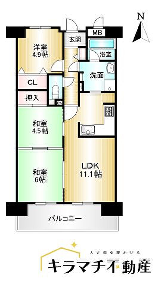コスモ橿原神宮前(3LDK) 2階の間取り図