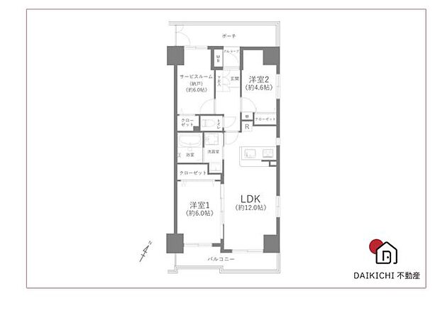 ダイアパレスビッグウィング深谷(2SLDK) 10階の間取り図