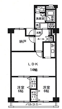 チサンマンション新大阪10番館(3LDK) 2階/203の間取り図