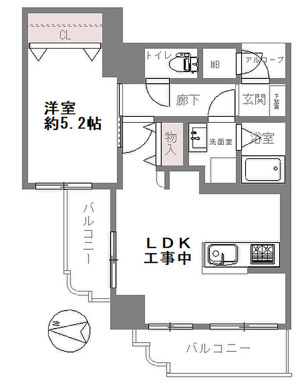 グランドムール南大江パークタワー(1LDK) 14階/501の内観
