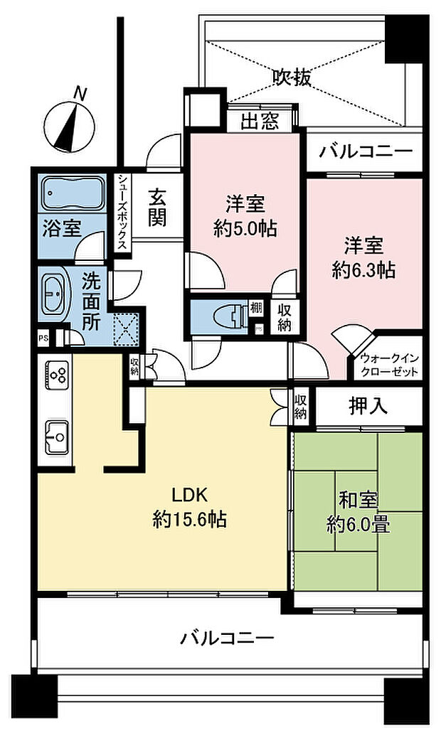 藤和シティホームズ社口(3LDK) 4階の間取り図