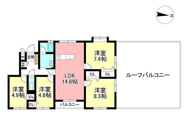 キングスコート豊田下林参番館(4LDK) 3階の間取り図