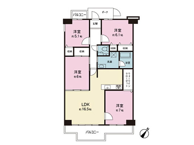 オークラハイム奈良青山(4LDK) 2階の間取り図