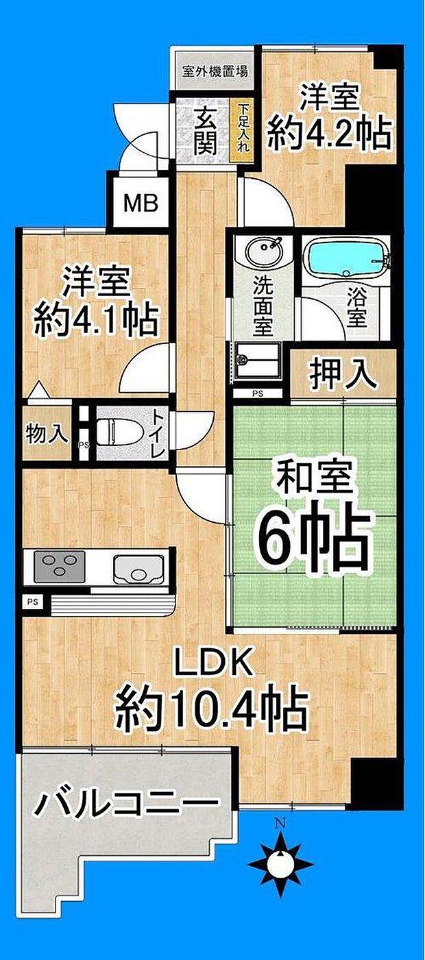 キングマンション住吉(3LDK) 8階の間取り図