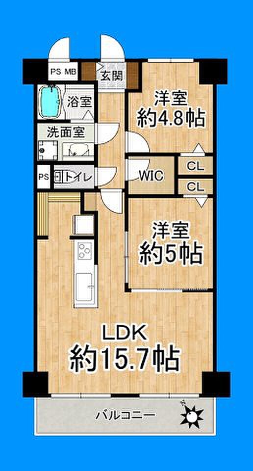 ファミール堺(2LDK) 2階/215の間取り図