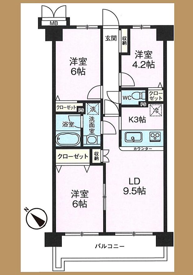 ソフィア川越四季彩の街(3LDK) 7階の間取り図