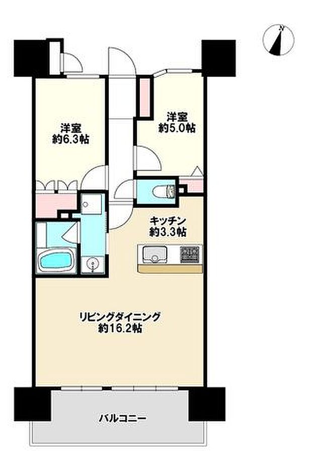 サーパス新潟駅前レジデンス(2LDK) 4階の間取り図