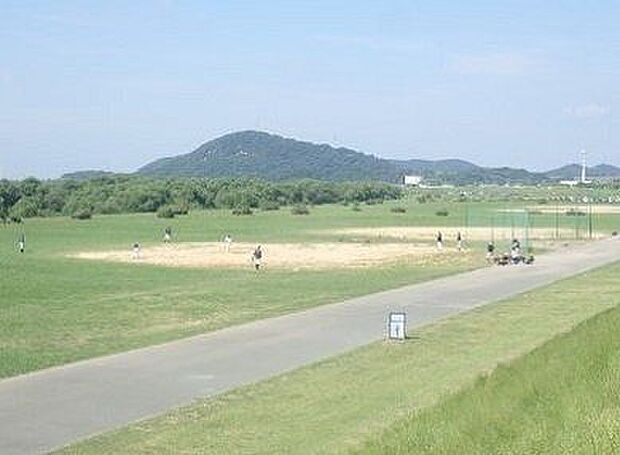 加古川河川敷緑地広々ゆったりとした公園です♪のんびりとお散歩をして運動不足解消に♪ 600m