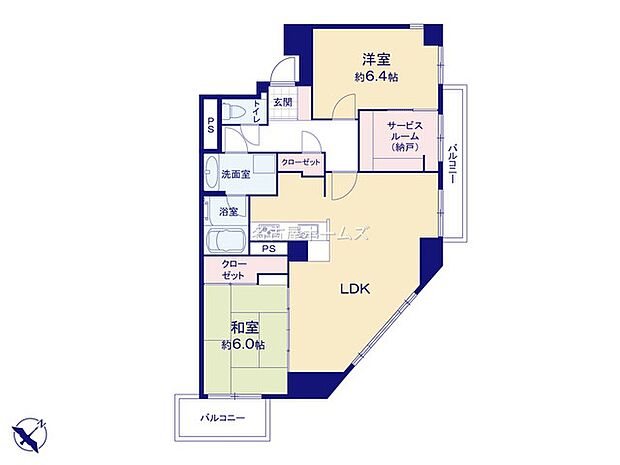 三井農林徳川園ハイツ(2SLDK) 7階/701号室の内観