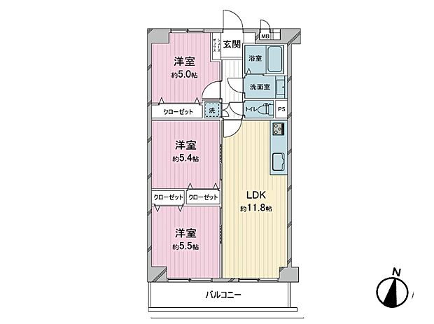 ベルハイツ第一蕨の間取り