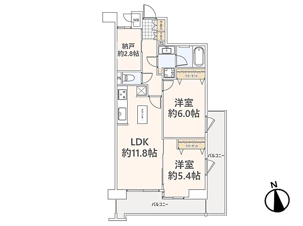 モンファイエ西川口(2SLDK) 9階の間取り図