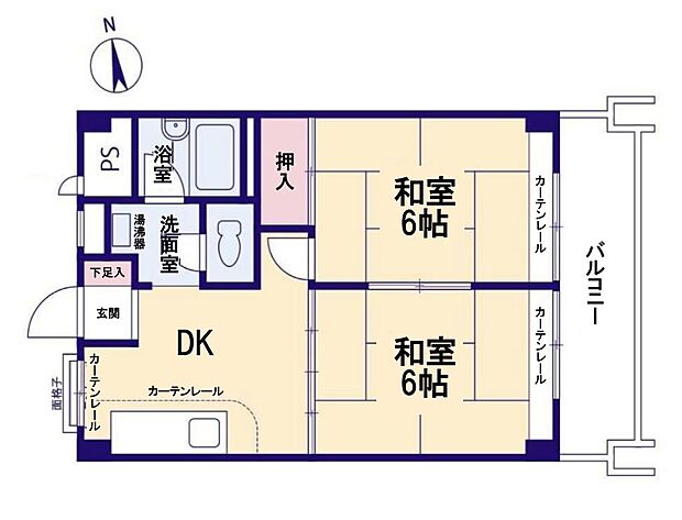 川口栄町グレースマンション(2DK) 7階の内観