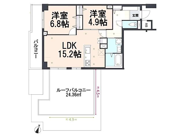 与野ダイヤハイツ(2LDK) 9階の内観