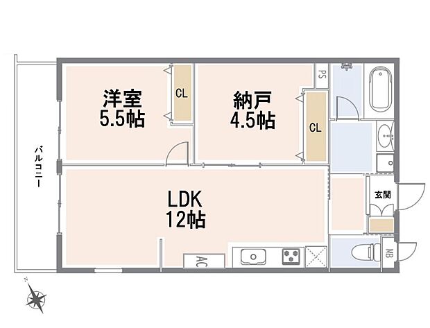 ＭＡＣ北戸田コート(1SLDK) 2階の間取り図