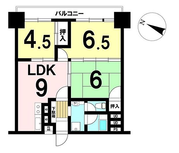八王子スカイマンション(3LDK) 7階の内観