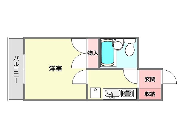 ダイドーメゾン園田2(1R) 1階の間取り図