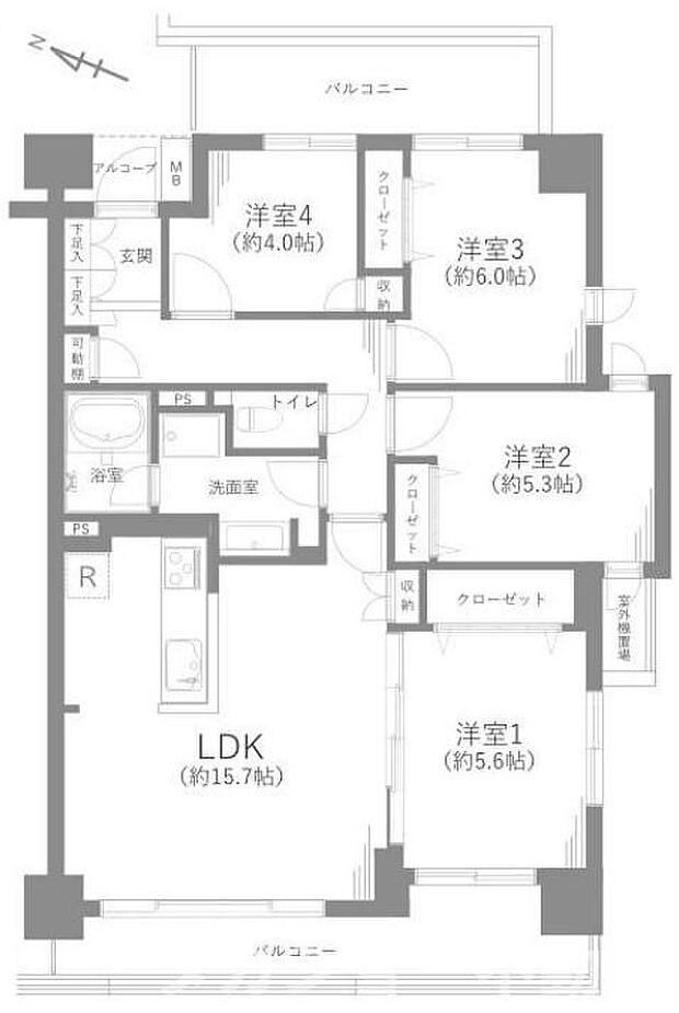 千葉寺パーク・ホームズ(4LDK) 7階/703の内観