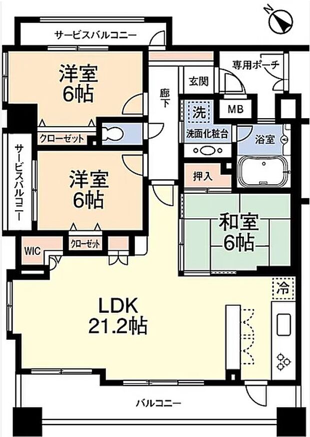ダイアパレスライベックスタワー八幡宿(3LDK) 12階/1201の内観