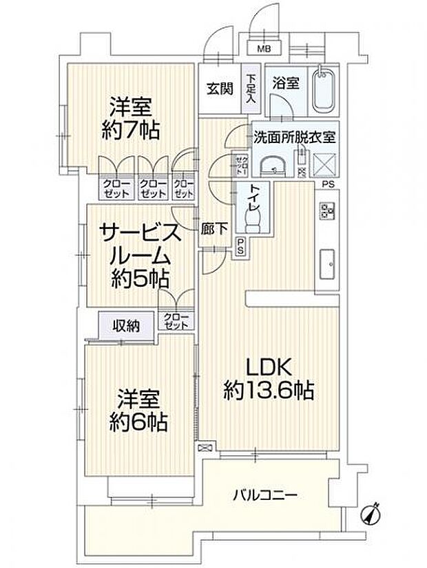 ドミナス多摩・南大沢(2SLDK) 3階/304の間取り図