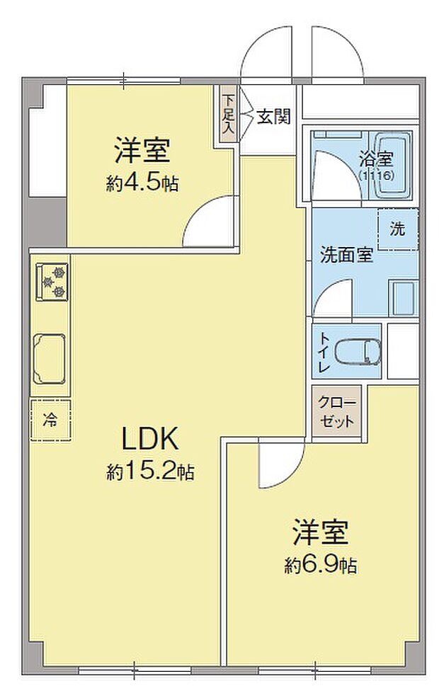 片倉マンション(2LDK) 4階の内観
