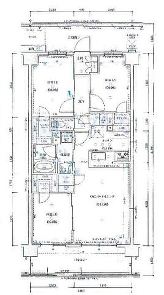 サンクレイドル桜街道レジデンス(3LDK) 4階の間取り図