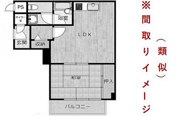 朝日プラザ新大阪(1LDK) 4階の間取り図