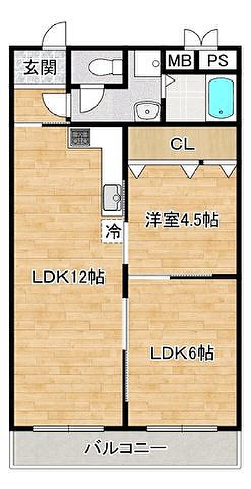 日商岩井第2京橋ハイツ(2LDK) 10階の内観