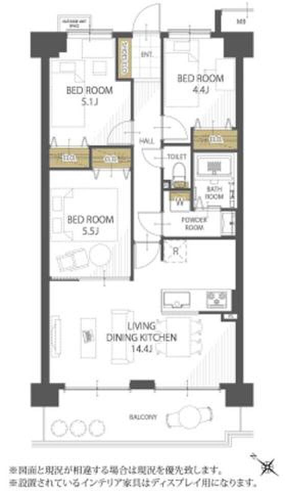 四季彩都くすのき館(3LDK) 7階の間取り図