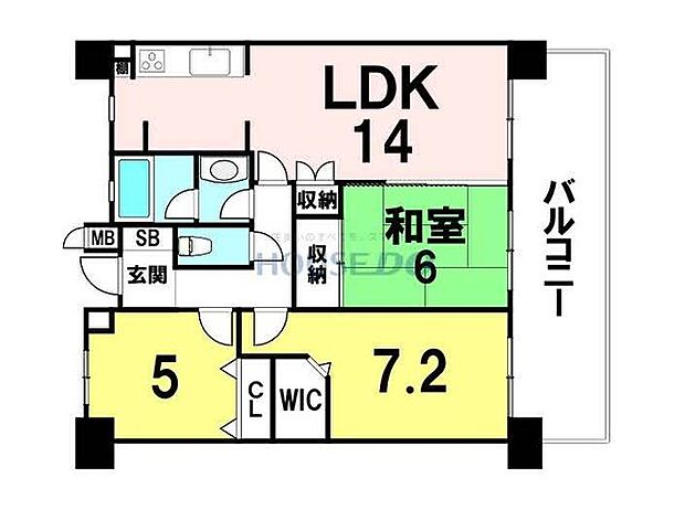 東急ドエルアルス明石朝霧台(3LDK) 7階の間取り図