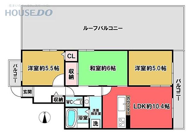 プレステージ明石駅前(3LDK) 10階の間取り図