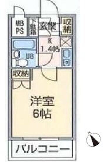 ワコーレ町田(1R) 1階/103号室の間取り図