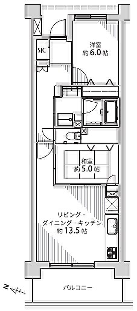 ライフレビュー相武台(2SLDK) 3階/310号室の間取り図