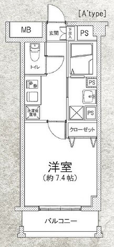 Rising place八王子みなみ野(1K) 4階/404の間取り図