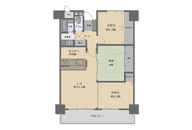 エメラルドマンション南台(3LDK) 12階/1205の間取り図