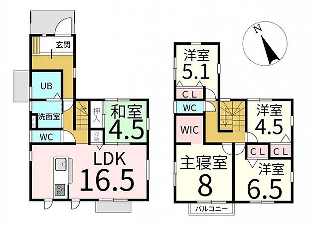 5LDK　販売価格3650万円　土地面積189.03m2建物面積113.86m2