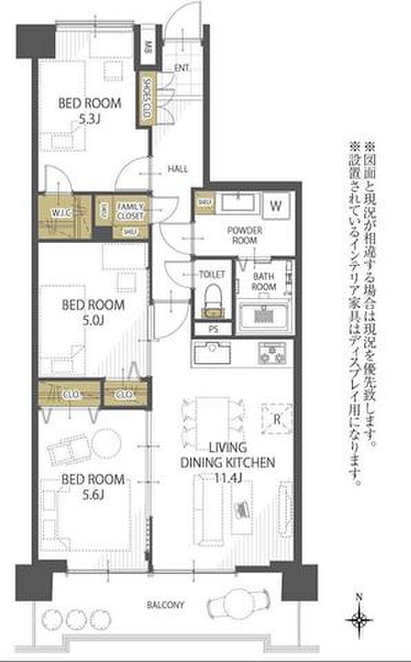 レヂオンス仙台南(3LDK) 4階/403の間取り図