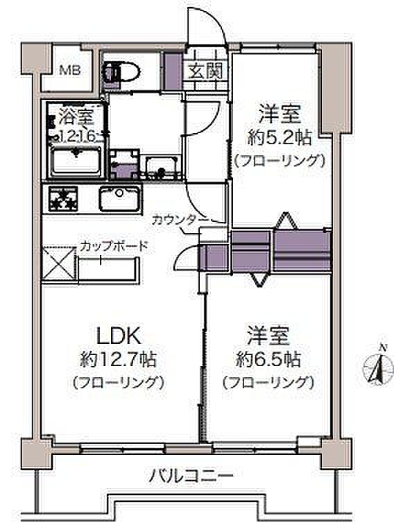 ダイアパレス仙台中央(2LDK) 11階/1106の間取り図