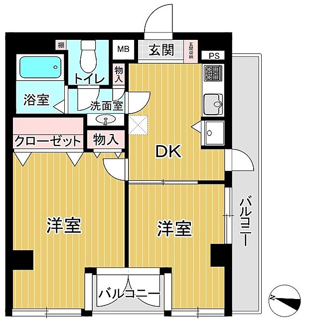 キャッスルマンションお花茶屋(2DK) 5階の内観