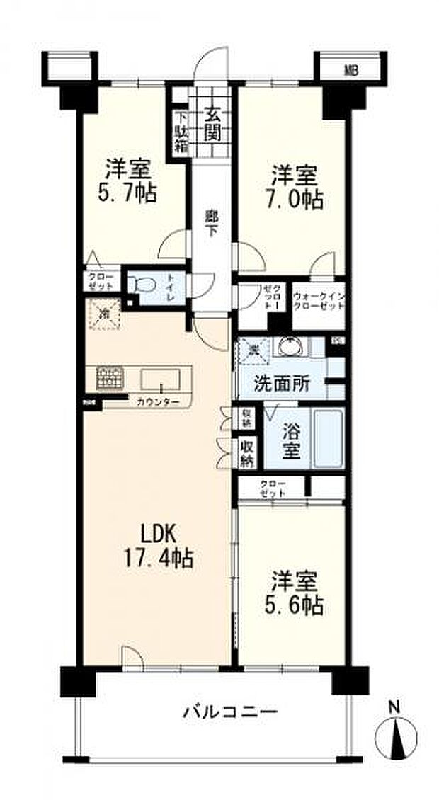 グランシティパレドリヴァージュの間取り