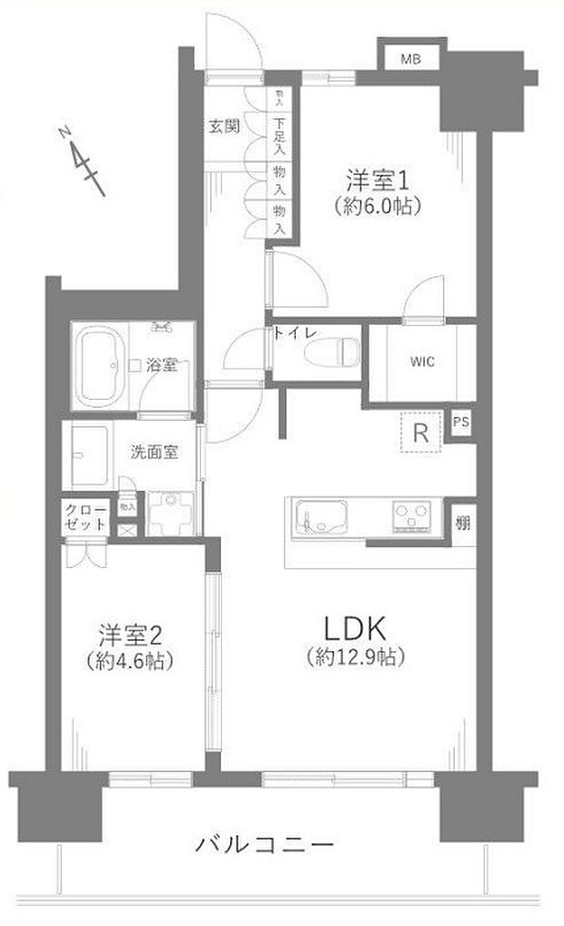 パークプレゾン上福岡　10階(2LDK) 10階の間取り図