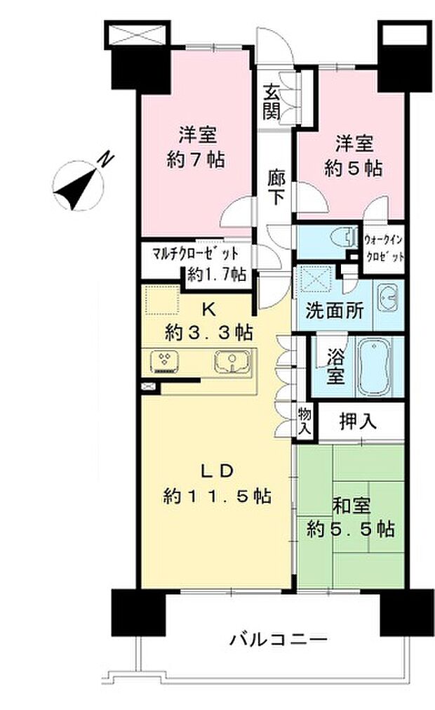 シーズンスイート志木の杜(3LDK) 8階の間取り図