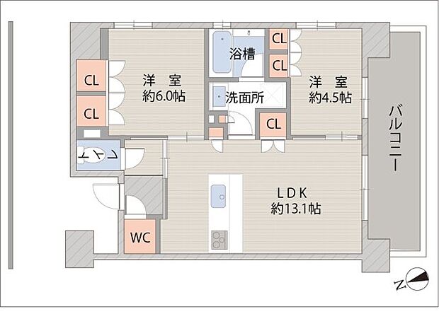 アンビシャスみずほ台(2LDK) 5階の内観