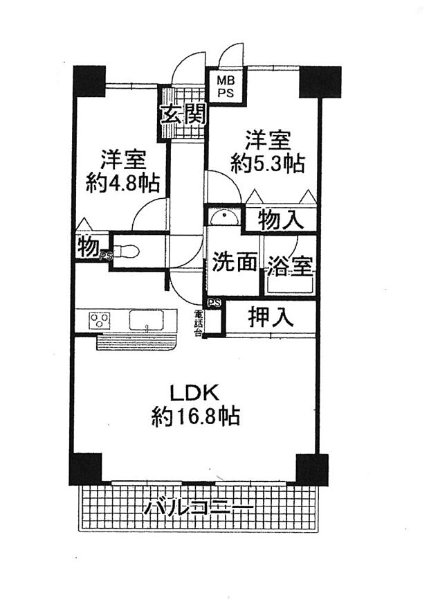 ライオンズマンション彦根(2LDK) 5階/505の間取り図