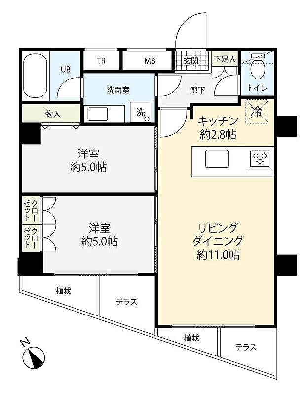 リノマークス目黒本町(2LDK) 1階/101の内観