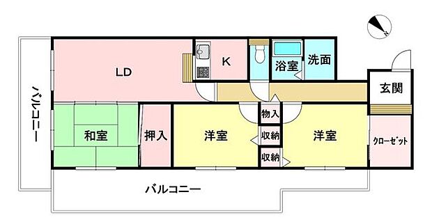 セザール八乙女(3SLDK) 4階の間取り図