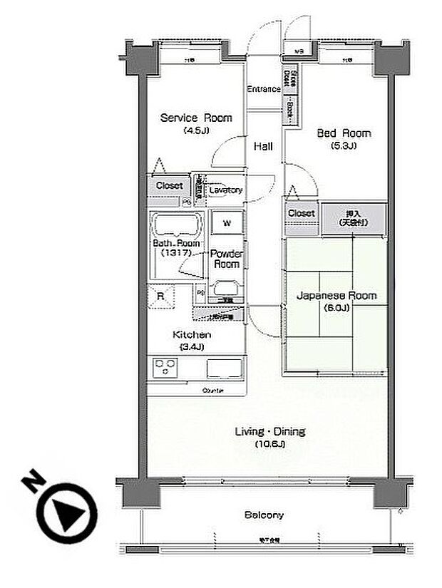 レクシオ東習志野(3LDK) 3階/3階の間取り図