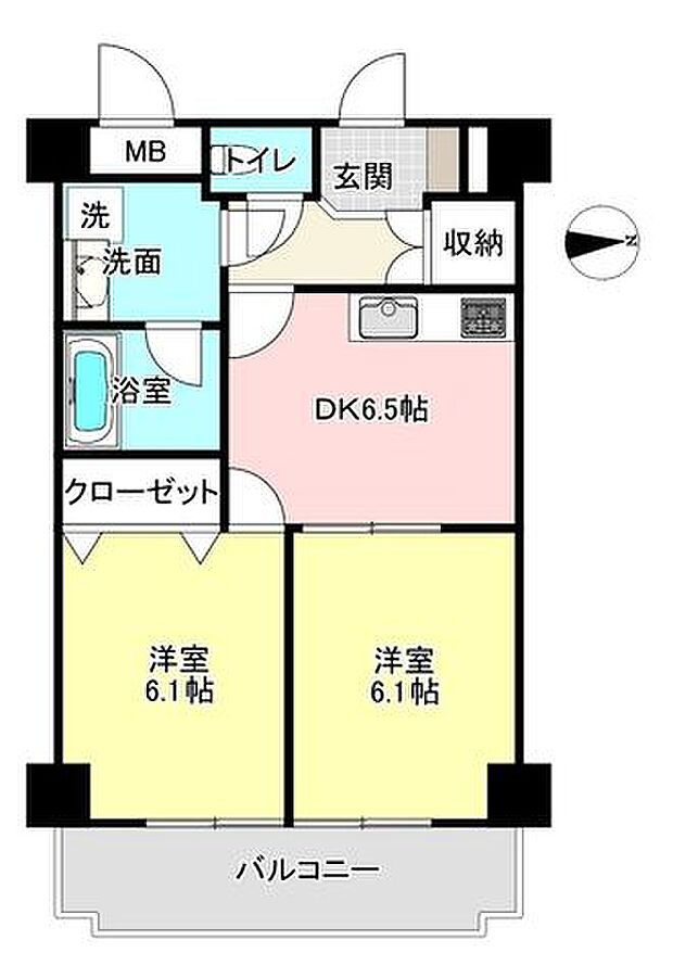 日興パレス西新井(2DK) 2階の内観