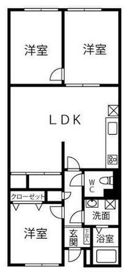 ソフィア西新井(3SDK) 3階の間取り図