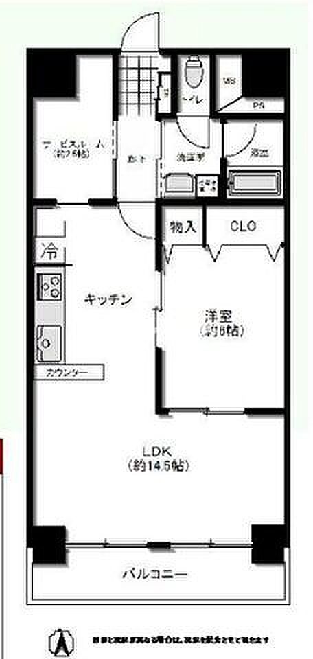 東武大師前サンライトマンション3号館(1SLDK) 2階の間取り図